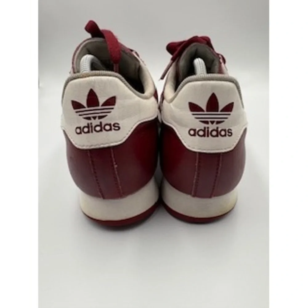 ADIDAS Samoa Size 9.5 Burgundy Maroon White Leather Low Top Sneakers Retro